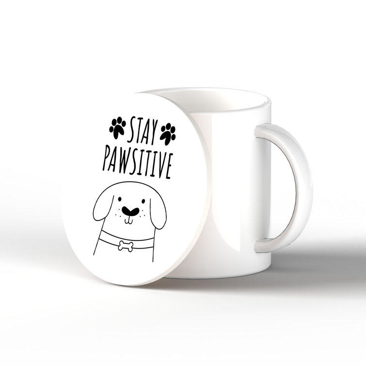 Maturi PAWSATIVE DOG CERAMIC ROUND COASTER Wayfair.co.uk